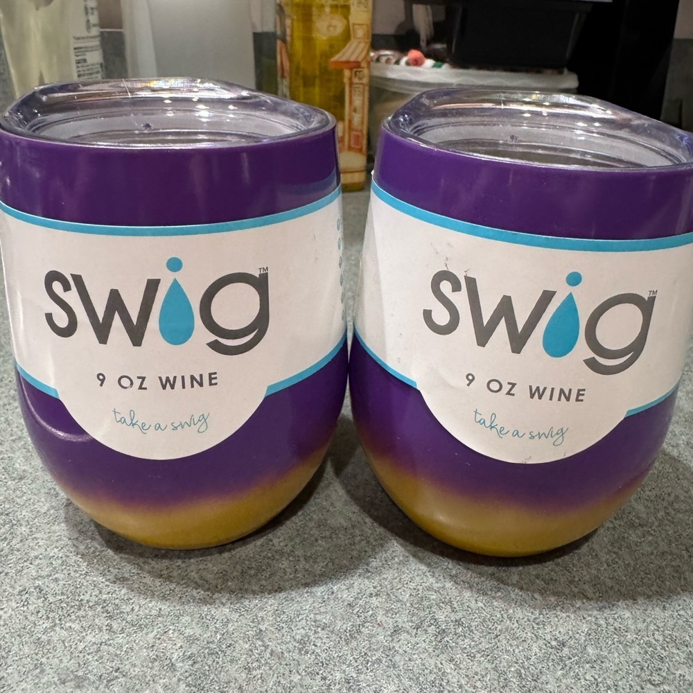 Swig Wine Tumbler Purple and Yellow Wine Tumblers